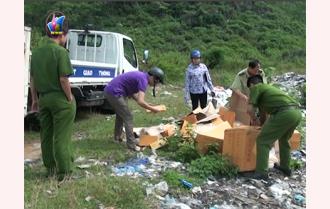 Lục Yên tiêu hủy 160 kg váng đậu không rõ nguồn gốc